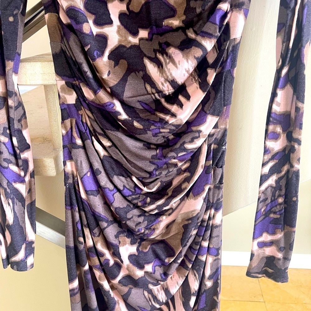 VINTAGE RARE ESCADA HOODED PURPLE DRESS